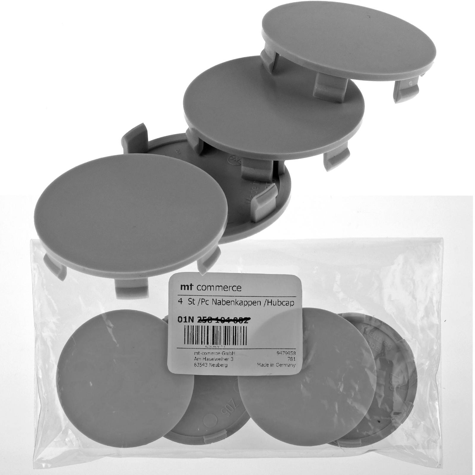 4x BRANDT Nabenkappen AD: 59,3 x H: 9,7 ID: 56,2 mm Felgen Deckel Radnaben Kappen Grau kompatibel mit Brock RC Design Platin