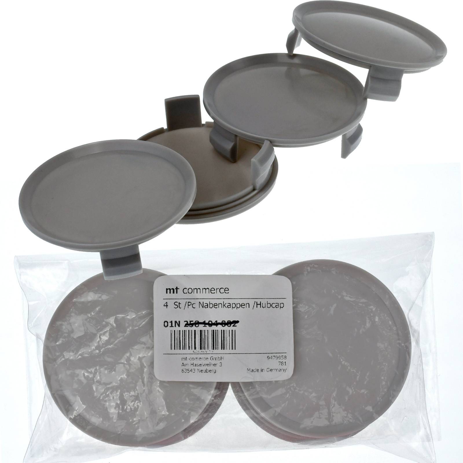 4x BRANDT Nabenkappen AD: 74,4 x H: 17 ID: 63,8 mm Felgen Deckel Radnaben Kappen Grau Gewölbt kompatibel mit Mercedes Benz