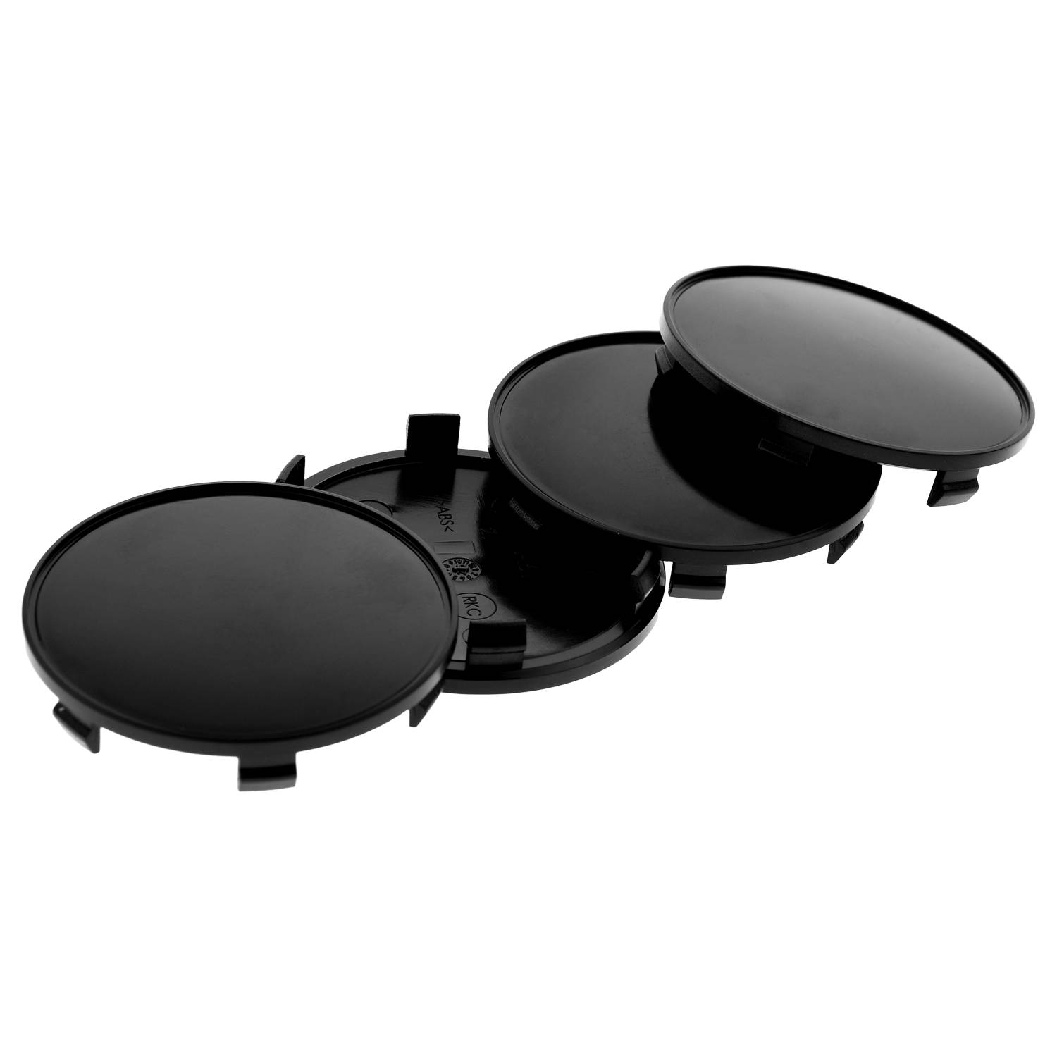 4x BRANDT Nabenkappen AD: 61 x H: 6,5 ID: 56,5 mm Felgen Deckel Radnaben Kappen Schwarz Gewölbt kompatibel mit AUDI