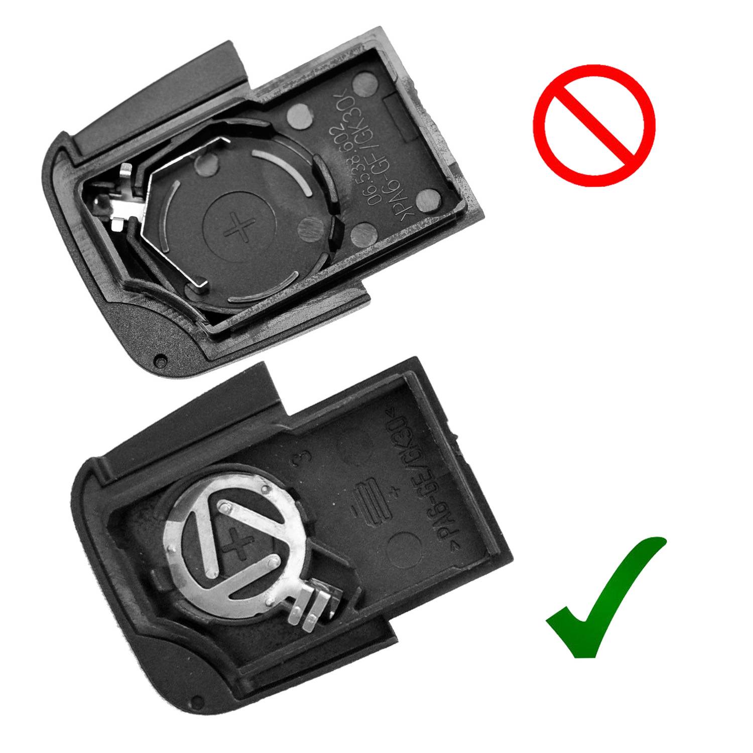 Klapp Schlüssel Gehäuse Funkschlüssel Fernbedienung Autoschlüssel 2 Tasten + 2X CR1620 Batterie kompatibel mit Audi