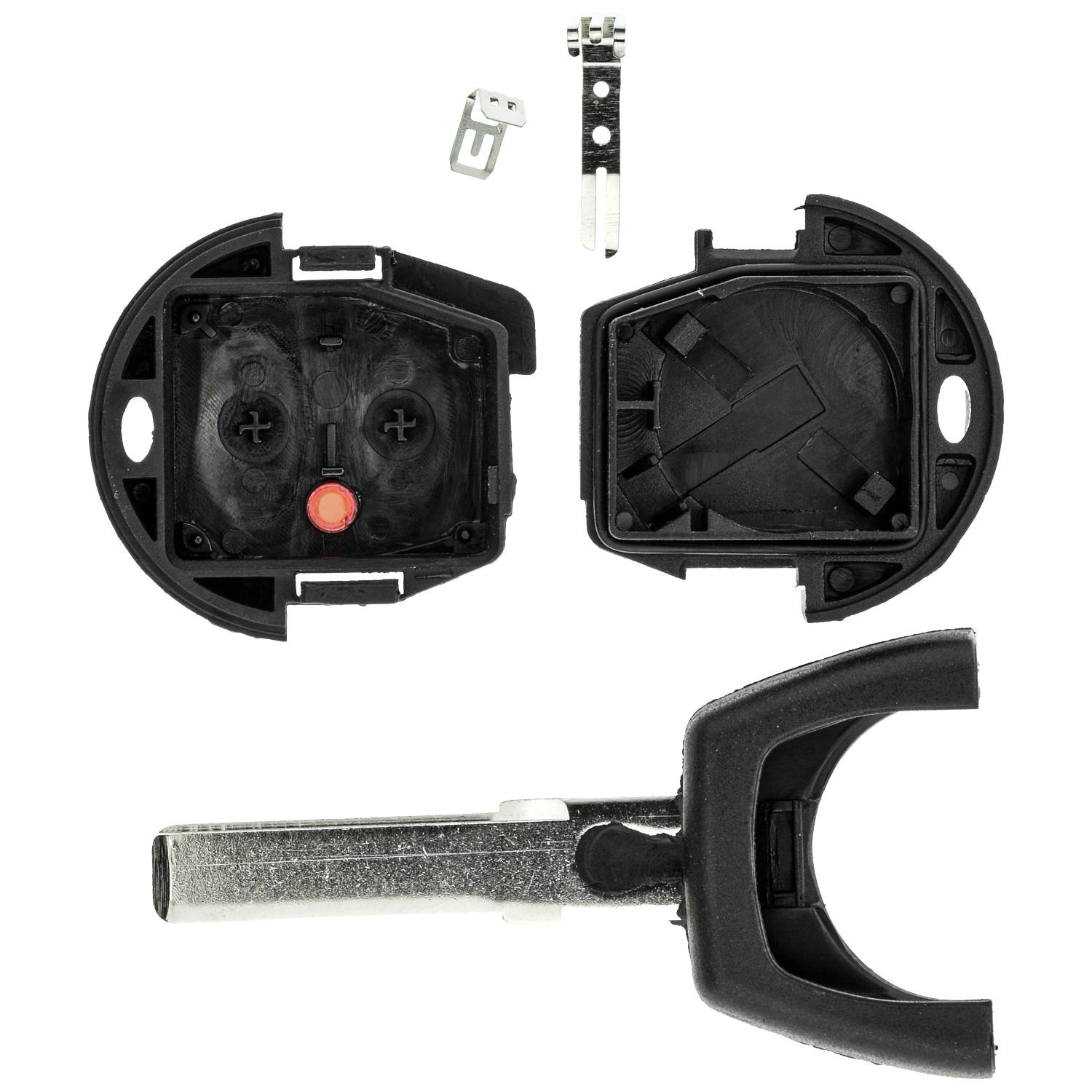 Auto Schlüssel Funk Fernbedienung 2X Gehäuse + 2X Rohling HU66 kompatibel mit VW/SEAT/Skoda/Ford