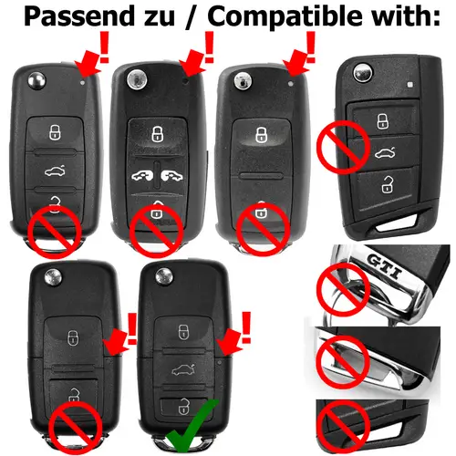 Auto Schlüssel Hülle Silikon Schutz Cover Blau kompatibel mit VW Seat Skoda bis 11/2009 3 Tasten Klappschlüssel Auto Schlüssel Hülle Silikon Schutz Cover Blau kompatibel mit VW Seat Skoda bis 11/2009 3 Tasten Klappschlüssel