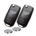 Auto Schlüssel Funk Fernbedienung 2X Gehäuse 2 Tasten + 2X Rohling HAA + 2X CR2032 Batterie kompatibel mit VW SEAT Skoda Auto Schlüssel Funk Fernbedienung 2X Gehäuse 2 Tasten + 2X Rohling HAA + 2X CR2032 Batterie kompatibel mit VW SEAT Skoda