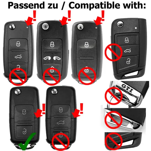 Auto Schlüssel Hülle Silikon Schutz Cover Grau kompatibel mit VW Golf Polo Fox EOS Jetta SEAT Skoda bis 2009 2 Tasten Klappschlüssel Auto Schlüssel Hülle Silikon Schutz Cover Grau kompatibel mit VW Golf Polo Fox EOS Jetta SEAT Skoda bis 2009 2 Tasten Klappschlüssel