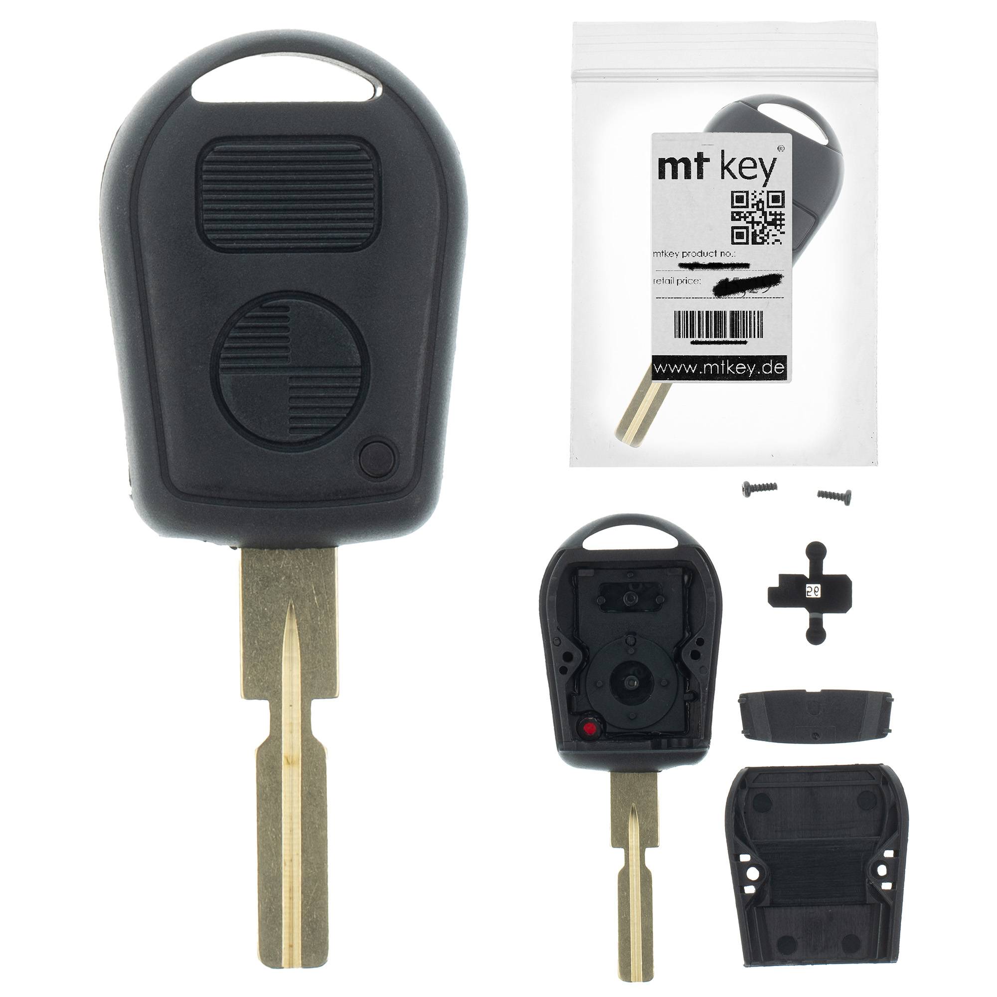 Auto Schlüssel Funk Fernbedienung 1x Gehäuse + 1x Rohling HU58 kompatibel mit BMW