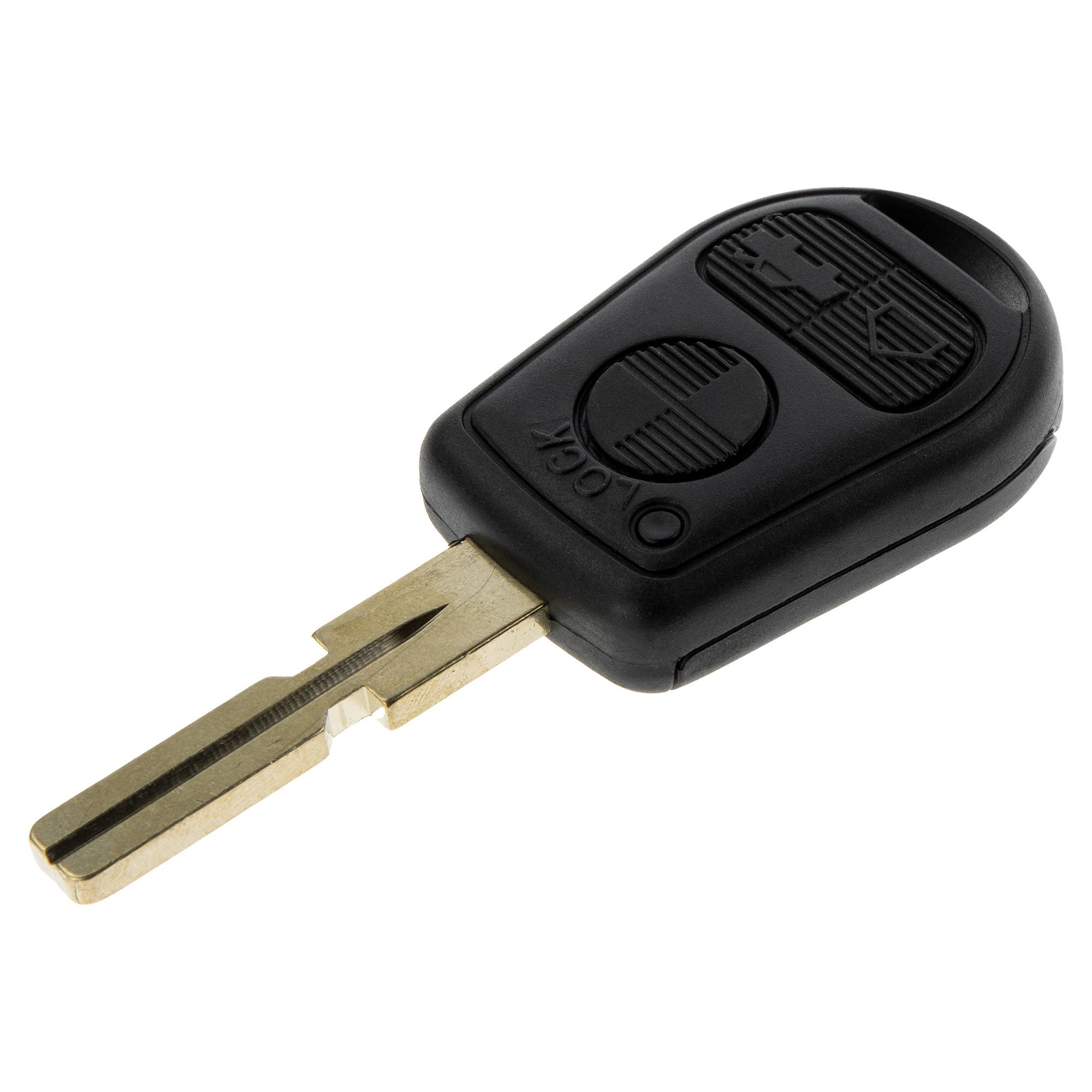 Auto Schlüssel Funk Fernbedienung 1x Gehäuse 3 Tasten + 1x Rohling HU58 kompatibel mit BMW