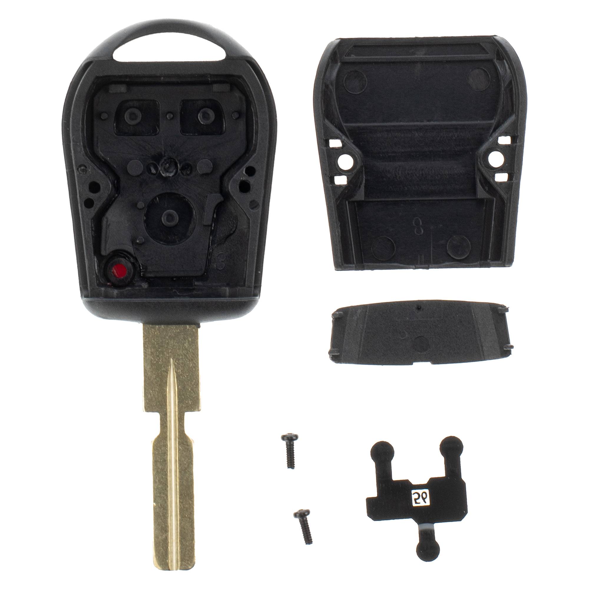 Auto Schlüssel Funk Fernbedienung 1x Gehäuse 3 Tasten + 1x Rohling HU58 kompatibel mit BMW