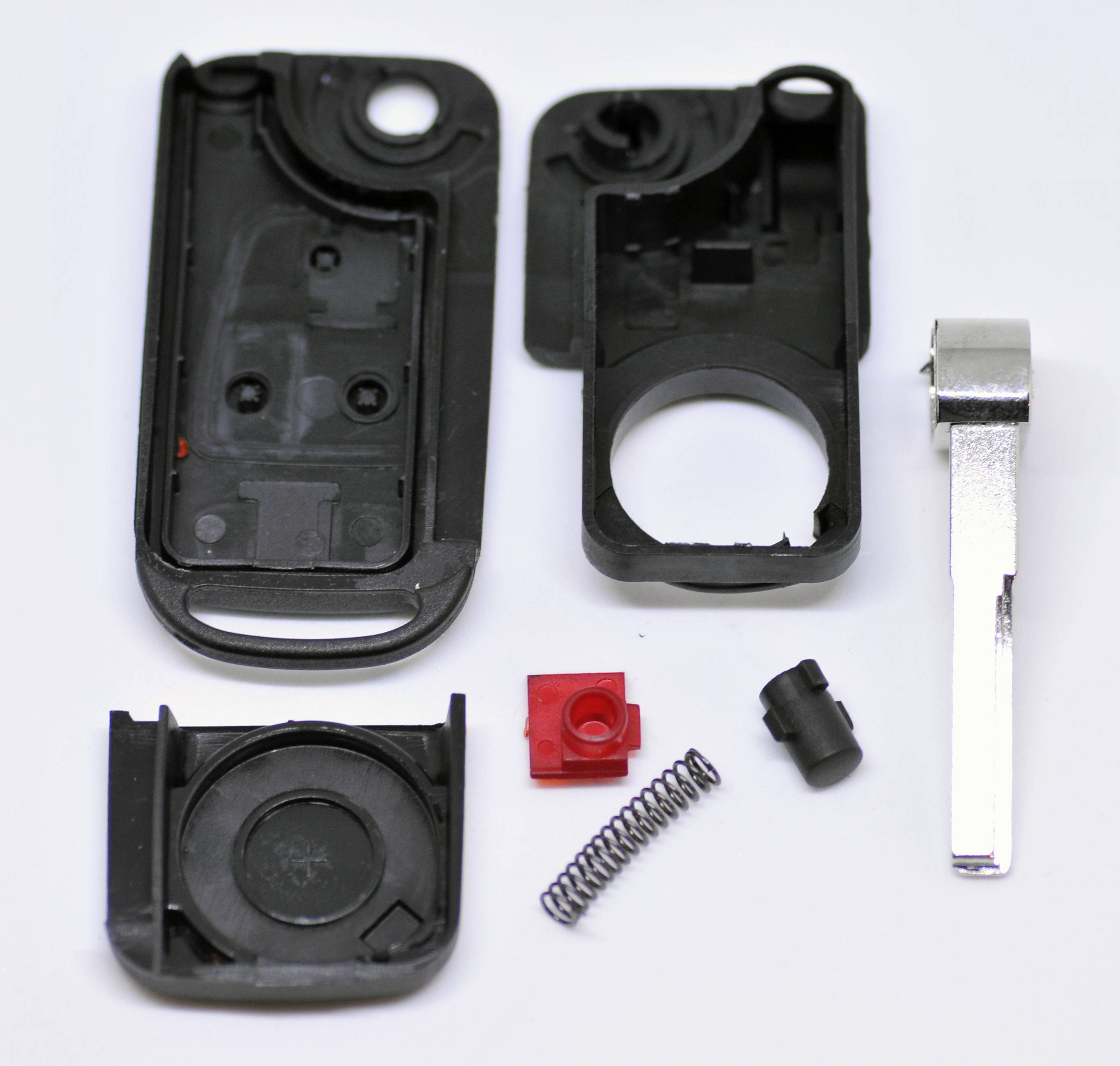 Klapp Schlüssel Gehäuse Funkschlüssel Fernbedienung Autoschlüssel 3 Tasten HU44 + Batterie kompatibel mit Mercedes Benz