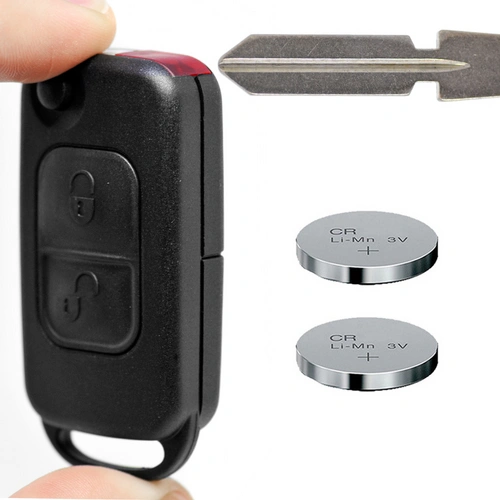 Klapp Schlüssel Gehäuse Funkschlüssel Fernbedienung Autoschlüssel 2 Tasten HU39 96-04 + Batterie kompatibel mit Mercedes Benz Klapp Schlüssel Gehäuse Funkschlüssel Fernbedienung Autoschlüssel 2 Tasten HU39 96-04 + Batterie kompatibel mit Mercedes Benz