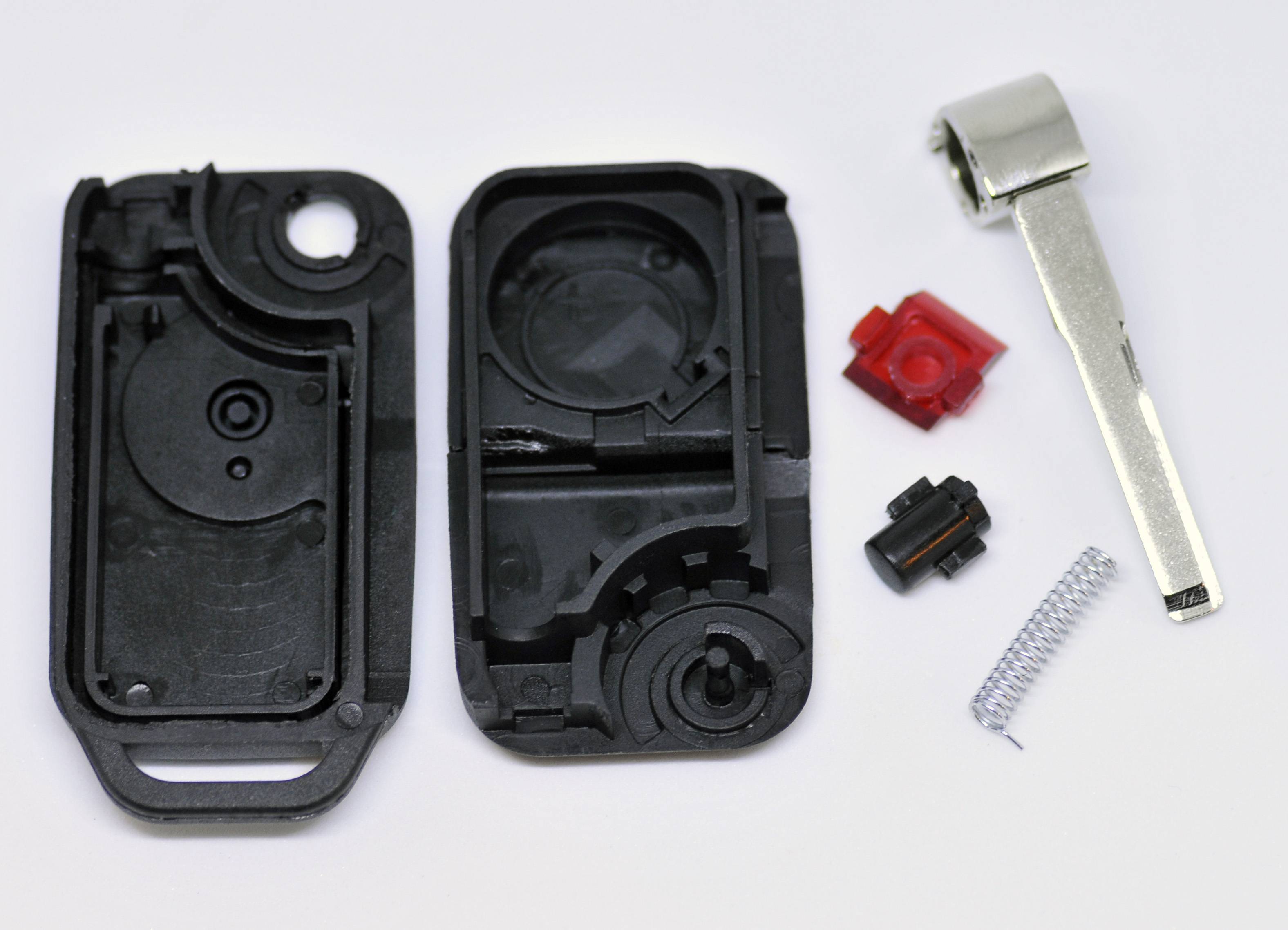 Klapp Schlüssel Gehäuse Funkschlüssel Fernbedienung Autoschlüssel HU44 + 2X CR2025 Batterien kompatibel mit Mercedes Benz