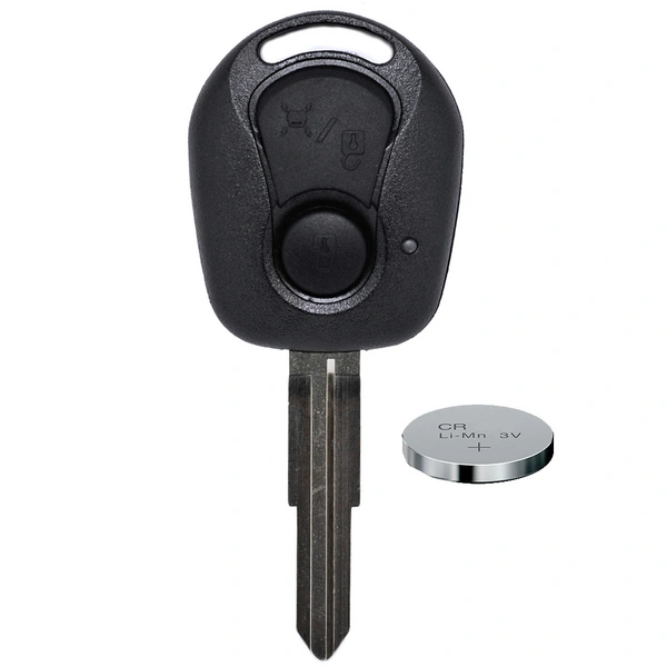 Auto Schlüssel Funk Fernbedienung 1x Gehäuse + 1x fest eingegossener Rohling + 1x CR2032 Batterie kompatibel mit SsangYong Auto Schlüssel Funk Fernbedienung 1x Gehäuse + 1x fest eingegossener Rohling + 1x CR2032 Batterie kompatibel mit SsangYong