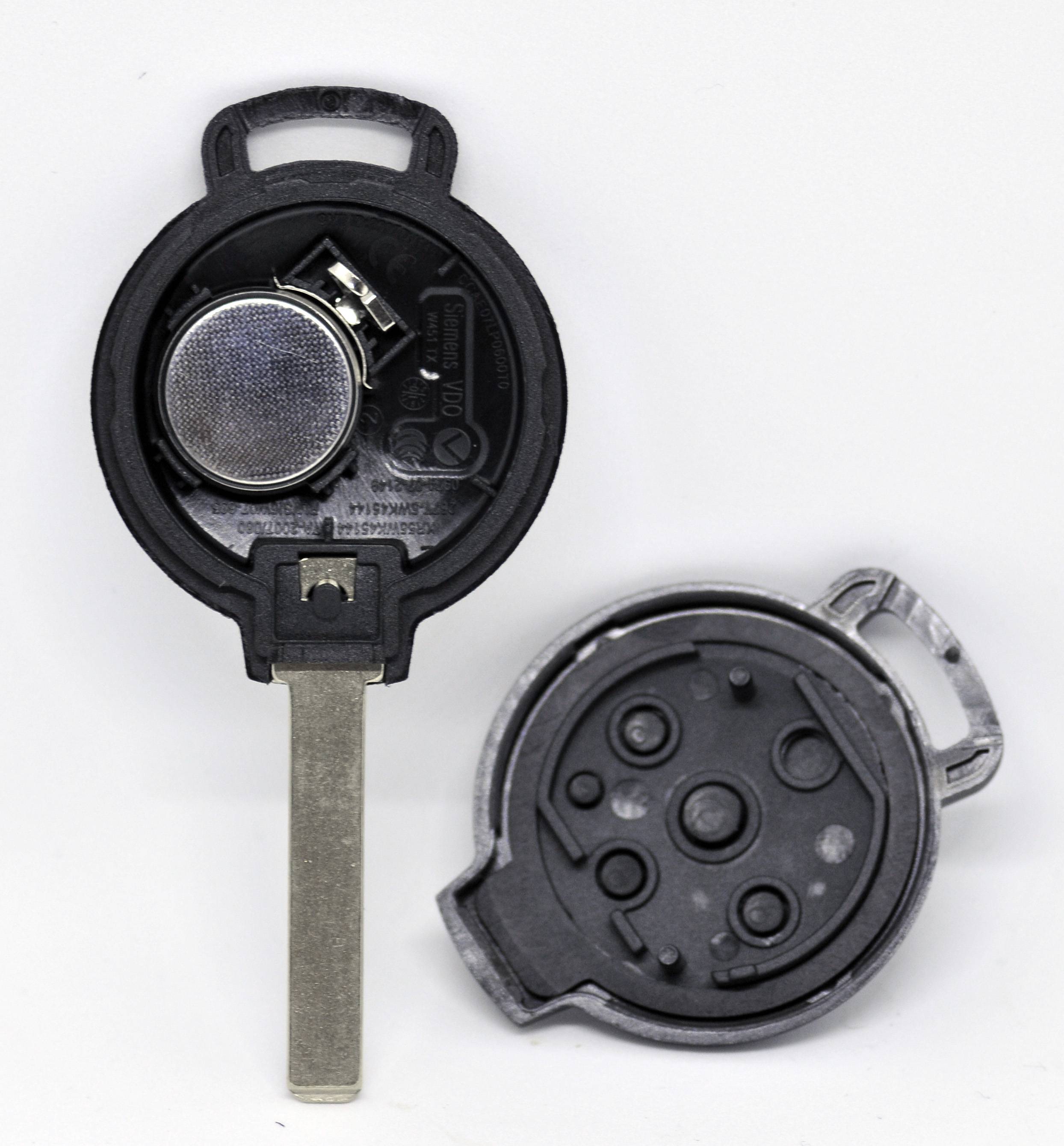 Auto Schlüssel Funk Fernbedienung 1x Gehäuse + 1x Rohling + 1x Sendeeinheit 433/434 MHz + 1x Batterie kompatibel mit SMART 451