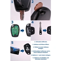 Autoschlüssel Funk Fernbedienung Austausch Gehäuse mit 2 Tasten + Batterie kompatibel mit Renault Twingo II Clio III Kangoo II Wind Modus Master IV Autoschlüssel Funk Fernbedienung Austausch Gehäuse mit 2 Tasten + Batterie kompatibel mit Renault Twingo II Clio III Kangoo II Wind Modus Master IV