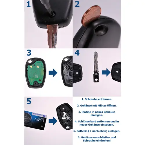 Autoschlüssel Funk Fernbedienung Austausch Gehäuse mit 2 Tasten + Batterie kompatibel mit Renault Twingo II Clio III Kangoo II Wind Modus Master IV Autoschlüssel Funk Fernbedienung Austausch Gehäuse mit 2 Tasten + Batterie kompatibel mit Renault Twingo II Clio III Kangoo II Wind Modus Master IV