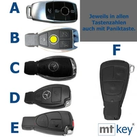 Auto Schlüssel Schlüssel Rohling Notschlüssel Smartkey ohne Chrom kompatibel mit Mercedes Benz Auto Schlüssel Schlüssel Rohling Notschlüssel Smartkey ohne Chrom kompatibel mit Mercedes Benz
