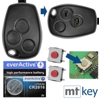 Auto Schlüssel Funk Fernbedienung 1x Gehäuse 3 Tasten + 3X Mikrotaster + 1x CR2016 Batterie kompatibel mit Renault/Dacia/Opel Auto Schlüssel Funk Fernbedienung 1x Gehäuse 3 Tasten + 3X Mikrotaster + 1x CR2016 Batterie kompatibel mit Renault/Dacia/Opel