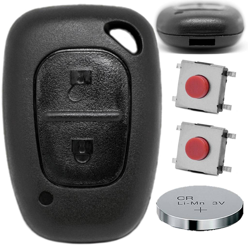 Repair Reparatur Satz Gehäuse Funkschlüssel Fernbedienung Autoschlüssel Gehäuse 1x Gehäuse 2 Tasten + 2X Mikrotaster + 1x CR1220 Batterie kompati