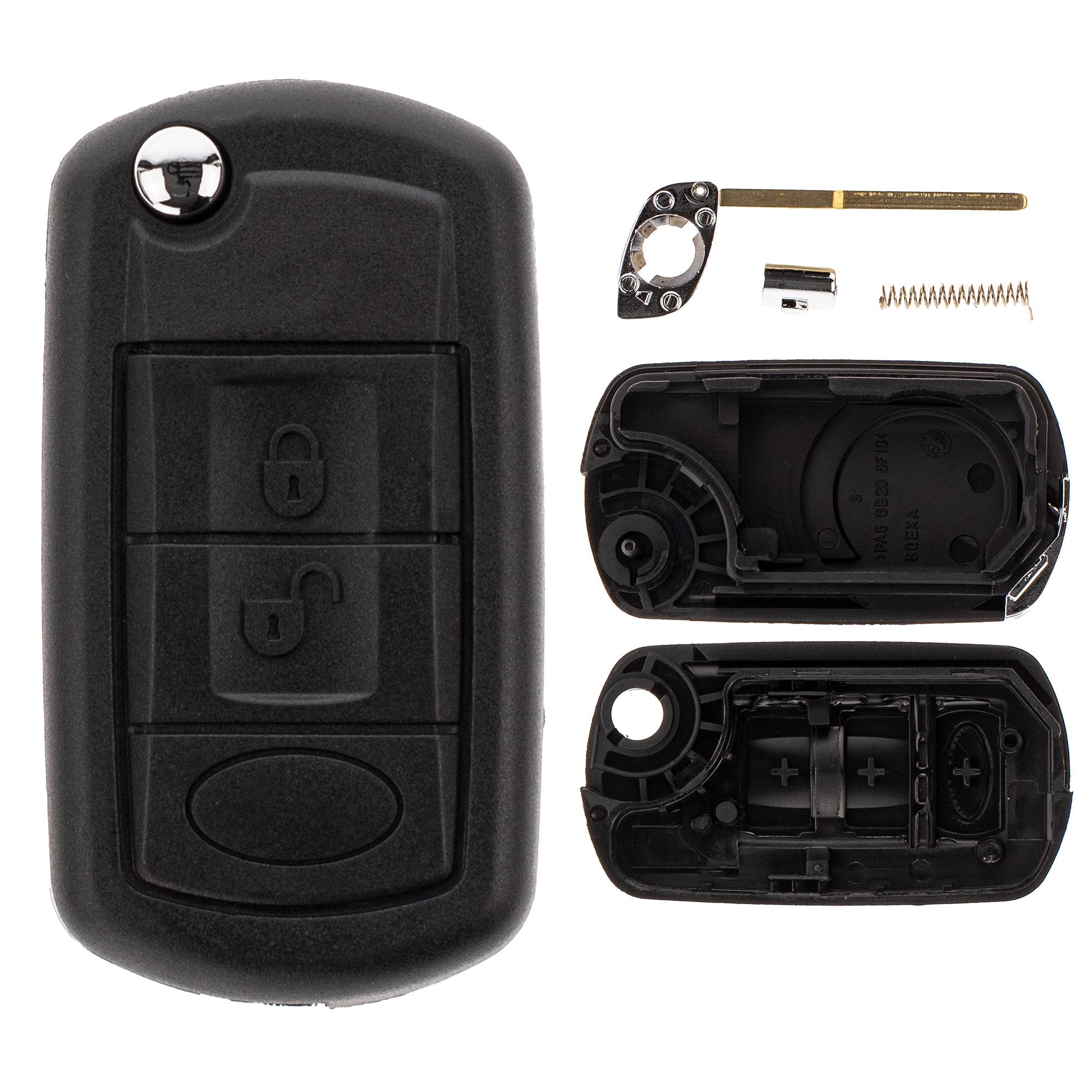 Klapp Schlüssel Gehäuse Funkschlüssel Fernbedienung Autoschlüssel HU101 Rohling kompatibel mit Land Rover