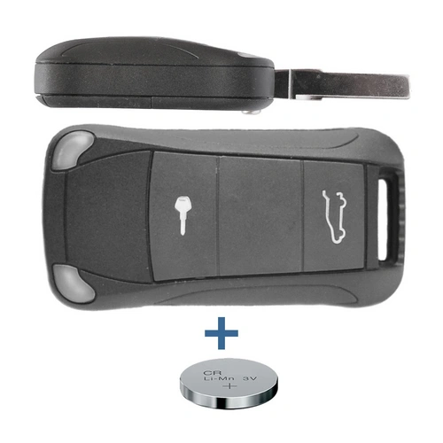 Klapp Schlüssel Gehäuse Funkschlüssel Fernbedienung Autoschlüssel HAA Rohling + Batterie kompatibel mit Porsche Klapp Schlüssel Gehäuse Funkschlüssel Fernbedienung Autoschlüssel HAA Rohling + Batterie kompatibel mit Porsche