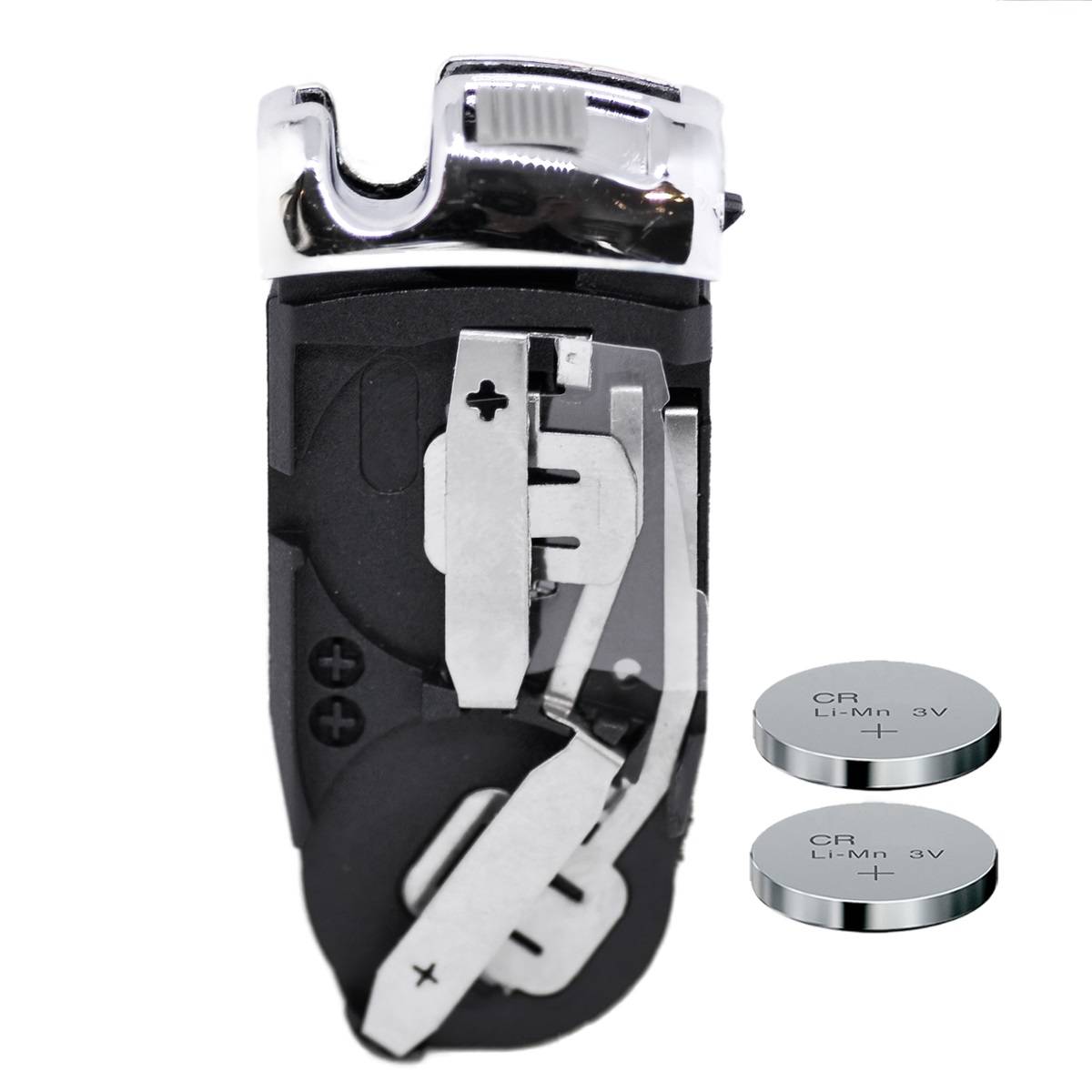 Auto Schlüssel Funk Fernbedienung 1x Batteriehalter + 2X CR2025 Batterie kompatibel mit Mercedes Benz