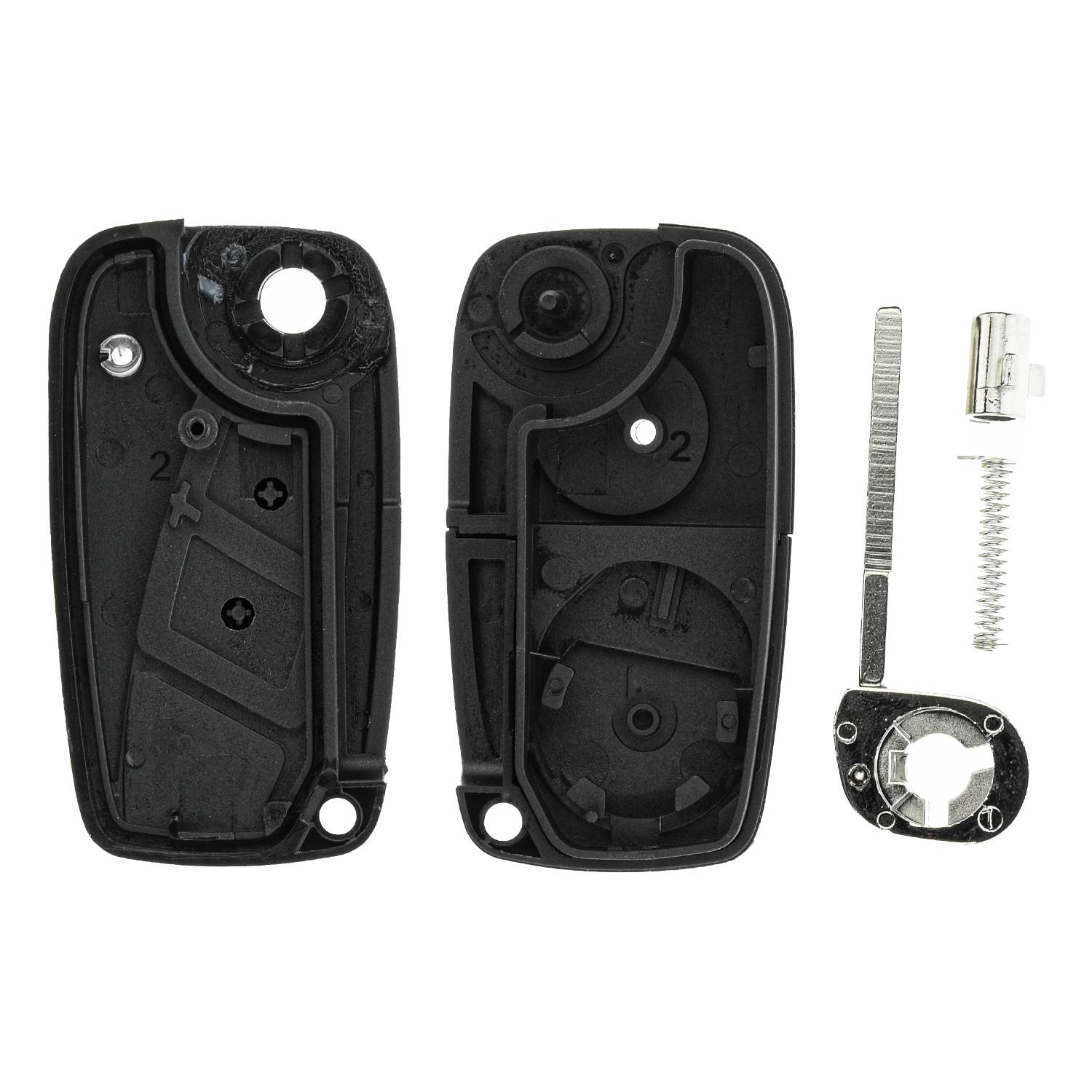 Klapp Schlüssel Gehäuse Funkschlüssel Fernbedienung Autoschlüssel 2 Tasten Rohling SIP22 + Batterie kompatibel mit FIAT/Iveco/Lancia/Peugeot/Citro