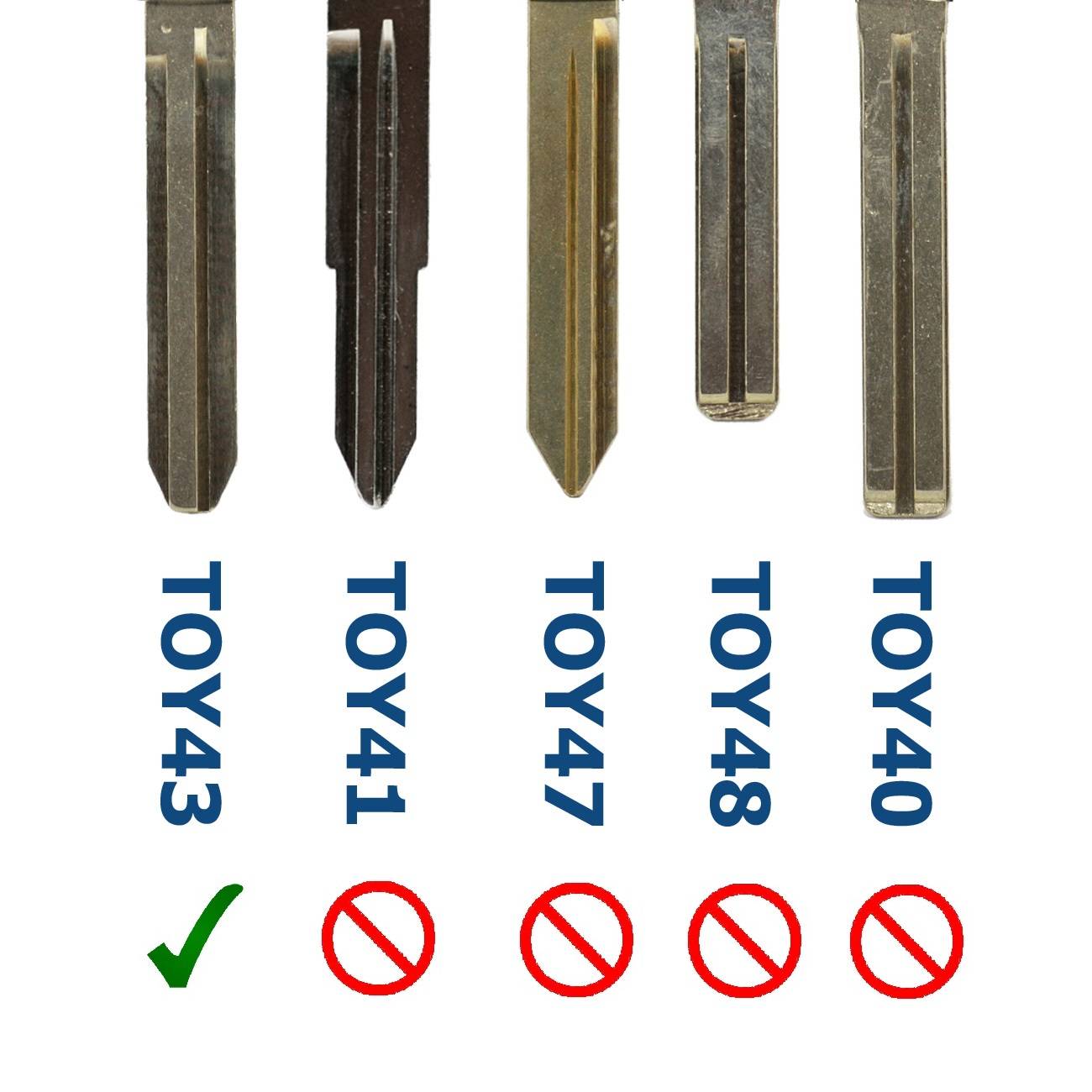 Auto Schlüssel Funk Fernbedienung 1x Gehäuse 2 Tasten TOY43 + 1x Tastenfeld + 2X Mikrotaster + 1x CR2016 Batterie kompatibel mit Toyota