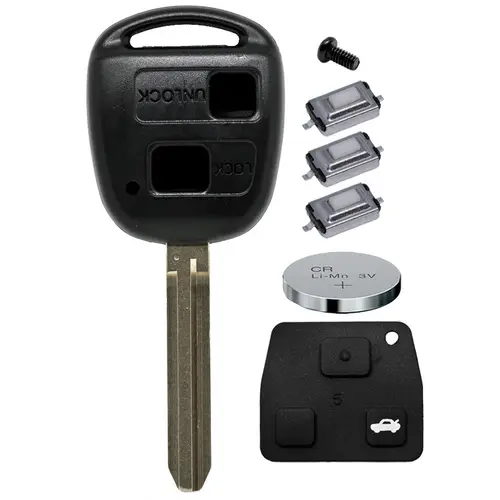 Auto Schlüssel Funk Fernbedienung 1x Gehäuse 2 Tasten TOY43 + 1x Tastenfeld + 2X Mikrotaster + 1x CR2016 Batterie kompatibel mit Toyota Auto Schlüssel Funk Fernbedienung 1x Gehäuse 2 Tasten TOY43 + 1x Tastenfeld + 2X Mikrotaster + 1x CR2016 Batterie kompatibel mit Toyota
