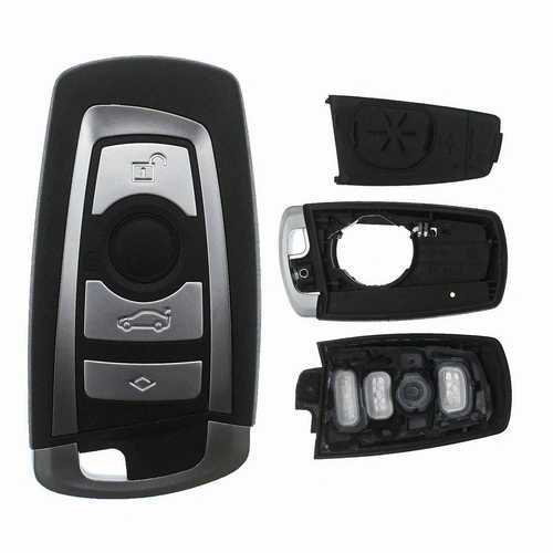 Auto Schlüssel Smartkey Funk Fernbedienung Sender 4 Tasten Gehäuse + Notschlüssel Rohling kompatibel mit BMW Auto Schlüssel Smartkey Funk Fernbedienung Sender 4 Tasten Gehäuse + Notschlüssel Rohling kompatibel mit BMW