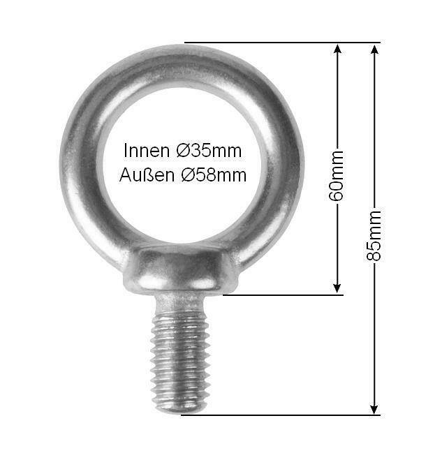 Edelstahl Ringbolzen V4A Augenbolzen Ringschraube Schraube Öse M6 M8 M10 M12 M16 M16