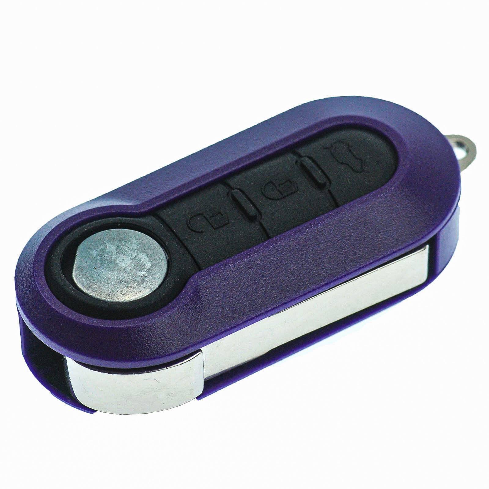 Klapp Schlüssel Gehäuse Funkschlüssel Fernbedienung Autoschlüssel Rohling SIP22 Cover LILA kompatibel mit OPEL/FIAT/Peugeot/Citroen