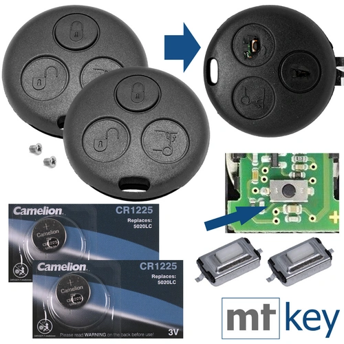 Repair Set Autoschlüssel Gehäuse kompatibel mit Smart 450 98-07 Repair Set Autoschlüssel Gehäuse kompatibel mit Smart 450 98-07