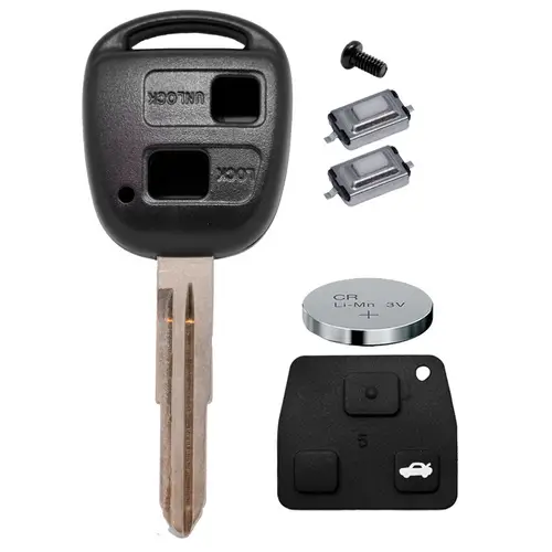 Auto Schlüssel Funk Fernbedienung 1x Gehäuse 2 Tasten TOY41 + 1x Tastenfeld + 2X Mikrotaster + 1x CR2016 Batterie kompatibel mit Toyota Auto Schlüssel Funk Fernbedienung 1x Gehäuse 2 Tasten TOY41 + 1x Tastenfeld + 2X Mikrotaster + 1x CR2016 Batterie kompatibel mit Toyota