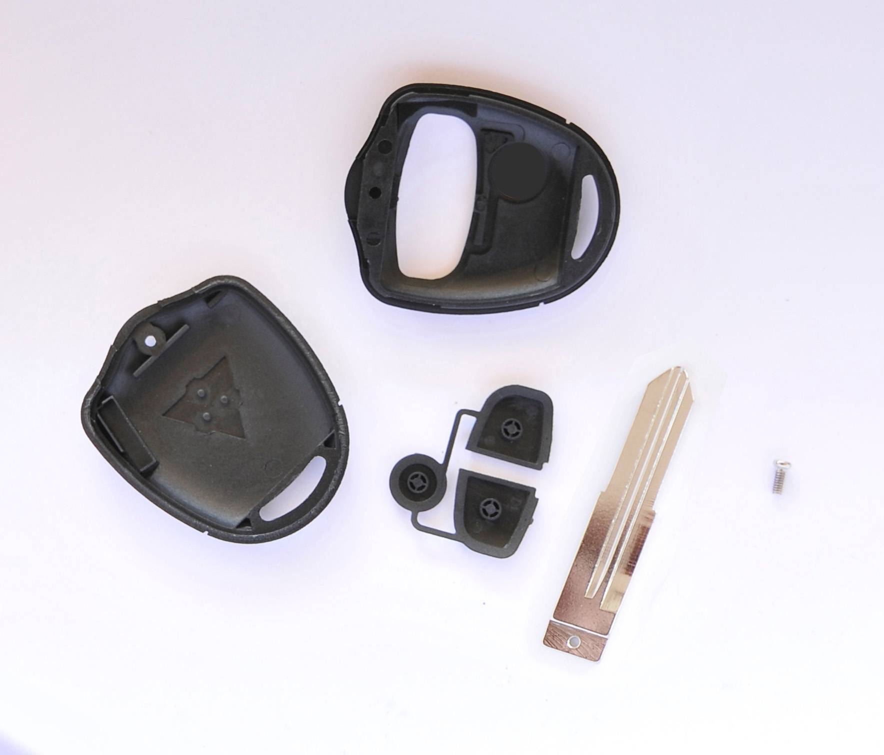 Autoschlüssel Funk Fernbedienung Austausch Gehäuse mit 2 Tasten + MIT11R Rohling + Batterie kompatibel mit Mitsubishi Grandis ASX Space Star Outland