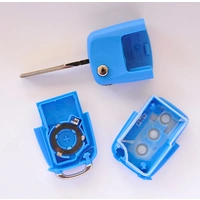 Auto Schlüssel Funk Fernbedienung 1x Gehäuse 3 Tasten Blau + 1x Rohling HA66 + 1x CR2032 Batterie kompatibel mit VW SEAT Skoda Auto Schlüssel Funk Fernbedienung 1x Gehäuse 3 Tasten Blau + 1x Rohling HA66 + 1x CR2032 Batterie kompatibel mit VW SEAT Skoda