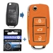 Auto Schlüssel Funk Fernbedienung 1x Gehäuse 3 Tasten Orange + 1x Rohling HA66 + 1x CR2032 Batterie kompatibel mit VW SEAT Skoda Auto Schlüssel Funk Fernbedienung 1x Gehäuse 3 Tasten Orange + 1x Rohling HA66 + 1x CR2032 Batterie kompatibel mit VW SEAT Skoda