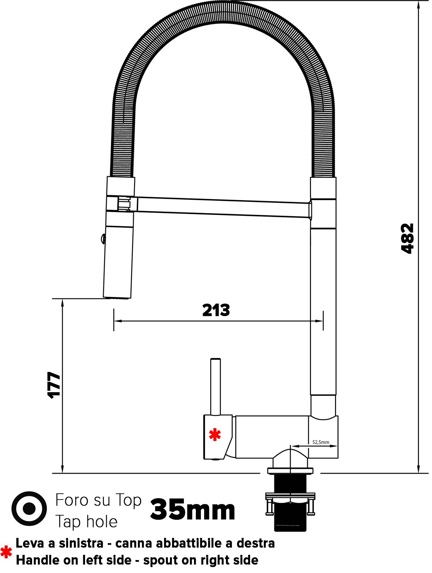 Unterfenster Wasserhahn Vorfenster Umklappbar 6 CM Schwarz Matt Küchenarmatur mit 360° schwenkbarem Grau Auslauf und abnehmbare 2 strahl Handbrause