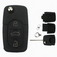 Auto Schlüssel Funk Fernbedienung 1x Gehäuse 3 runde Tasten + 1x Rohling kompatibel mit VW SEAT Skoda bis 2002 Auto Schlüssel Funk Fernbedienung 1x Gehäuse 3 runde Tasten + 1x Rohling kompatibel mit VW SEAT Skoda bis 2002