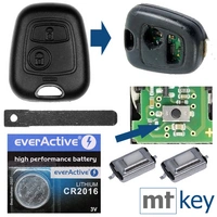 Auto Schlüssel Funk Fernbedienung 1x Gehäuse + 1x Rohling VA2 + 2X Mikrotaster + 1x CR2016 Batterie kompatibel mit Citroen C1 C2 C3 Peugeot 107 Toyo Auto Schlüssel Funk Fernbedienung 1x Gehäuse + 1x Rohling VA2 + 2X Mikrotaster + 1x CR2016 Batterie kompatibel mit Citroen C1 C2 C3 Peugeot 107 Toyo