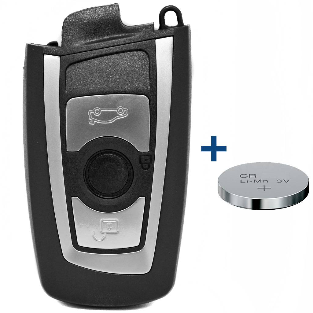 Auto Schlüssel Smartkey Funk Fernbedienung Sender 3 Tasten Gehäuse + CR2450 Batterie kompatibel mit BMW