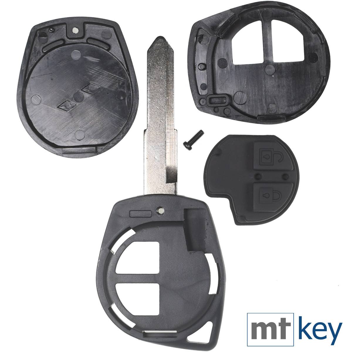 Auto Schlüssel Funk Fernbedienung 1x Gehäuse + 1x Tastenfeld + 1x fest eingegossener HU133R Rohling 1x CR1620 Batterie kompatibel mit Opel Suzuki Ni