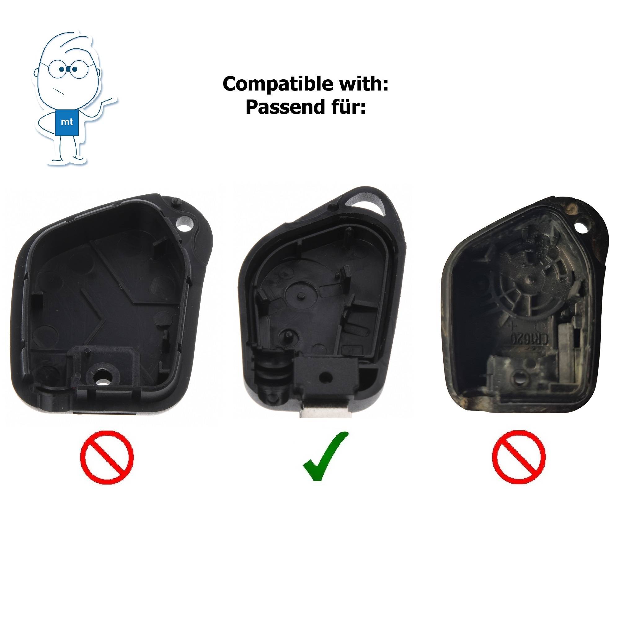 Auto Funk Schlüssel Fernbedienung 1x Gehäuse 1 Taster + 1x Rohling kompatibel mit Citroen Saxo Peugeot 106 306