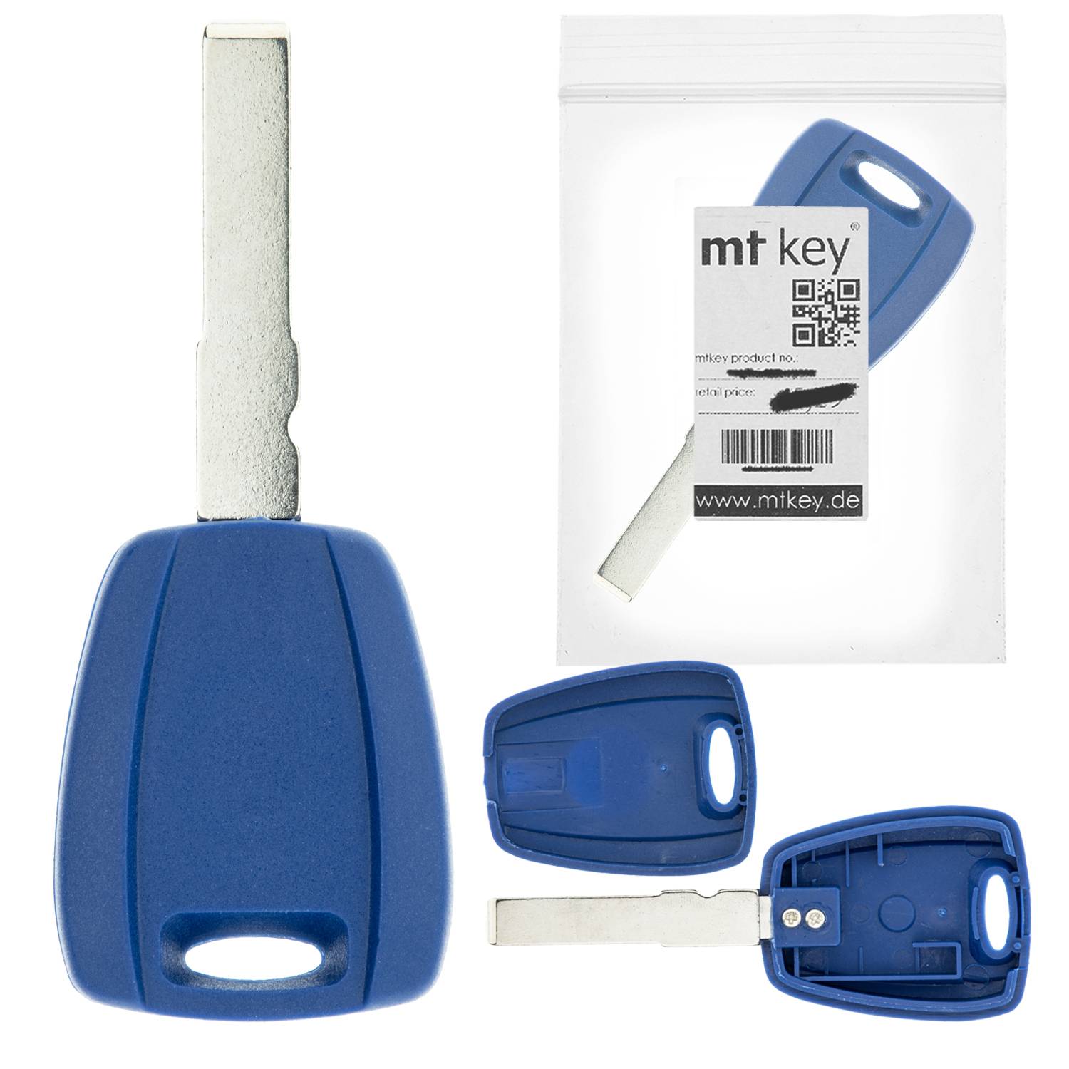 MT KEY Auto Ersatz Schlüssel SIP22 kompatibel mit FORD KA II RU8 FIAT DOBLO I II 223 PANDA II GRANDE PUNTO EVO 500 500L FIORINO III IDEA PALIO