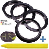 4x BRANDT Zentrierringe 72,5 x 63,4 mm Schwarz Radnabe Felgen Ringe + 1x Reifen Kreide Fett Stift 4x BRANDT Zentrierringe 72,5 x 63,4 mm Schwarz Radnabe Felgen Ringe + 1x Reifen Kreide Fett Stift