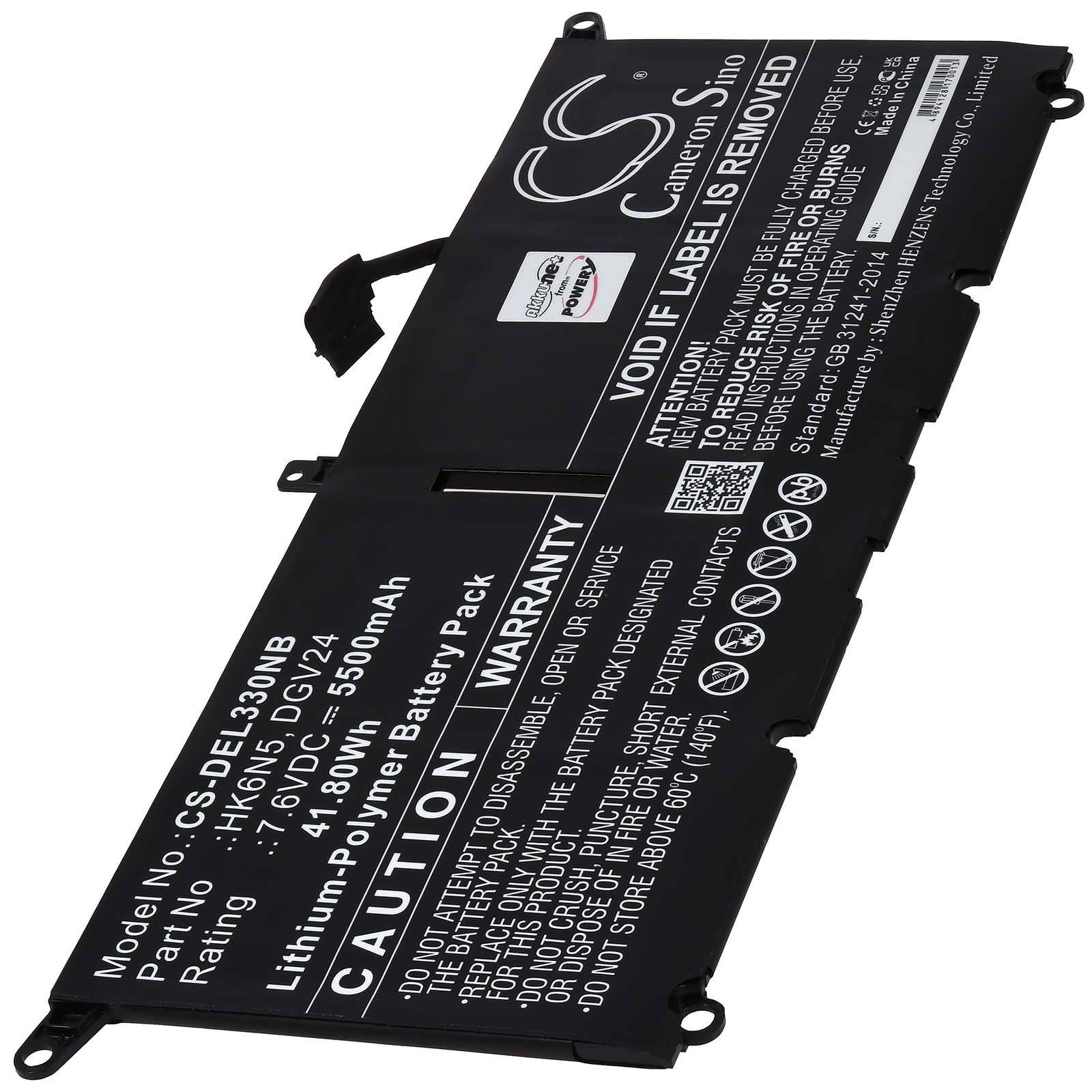 Powery Akku für Dell Inspiron 13-5390-D2525S Laptop, 7,6V, Li-Polymer