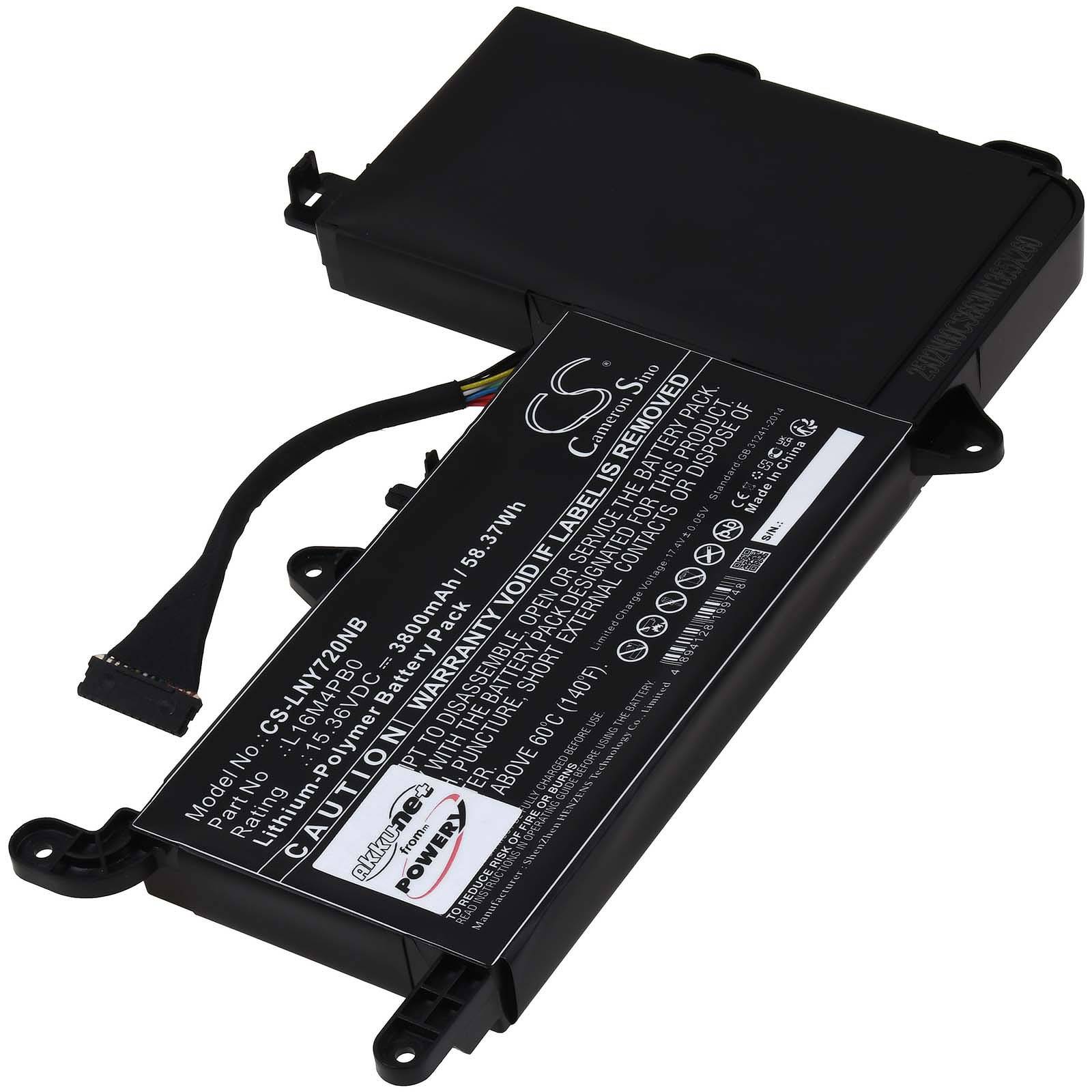 Powery Akku für Lenovo Legion Y720-15IKB(80VR00A7GE) Laptop, 15,36V, Li-Polymer