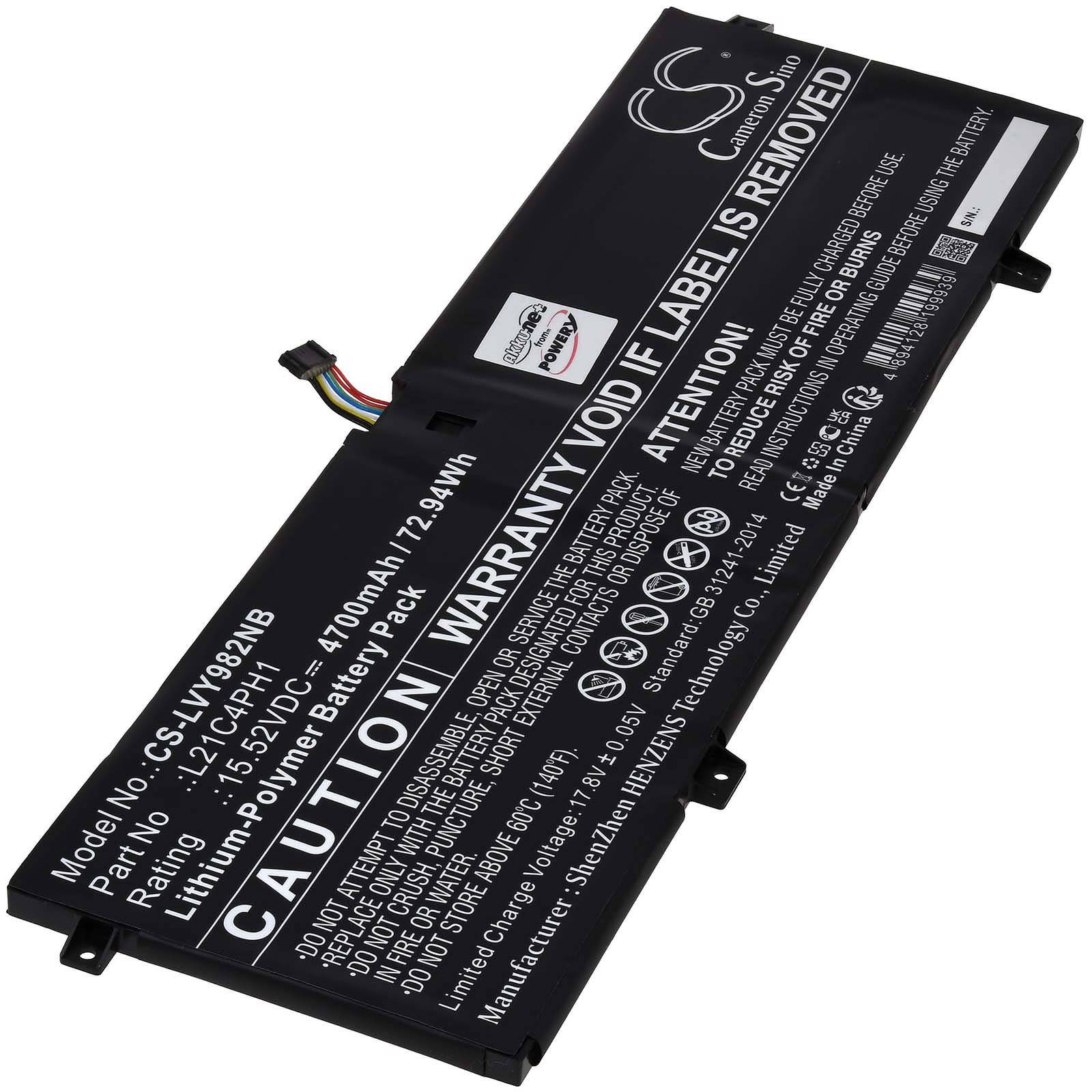 Powery Akku für Lenovo Yoga Slim 9 14IAP7 82T0000AMX Laptop, 15,52V, Li-Polymer