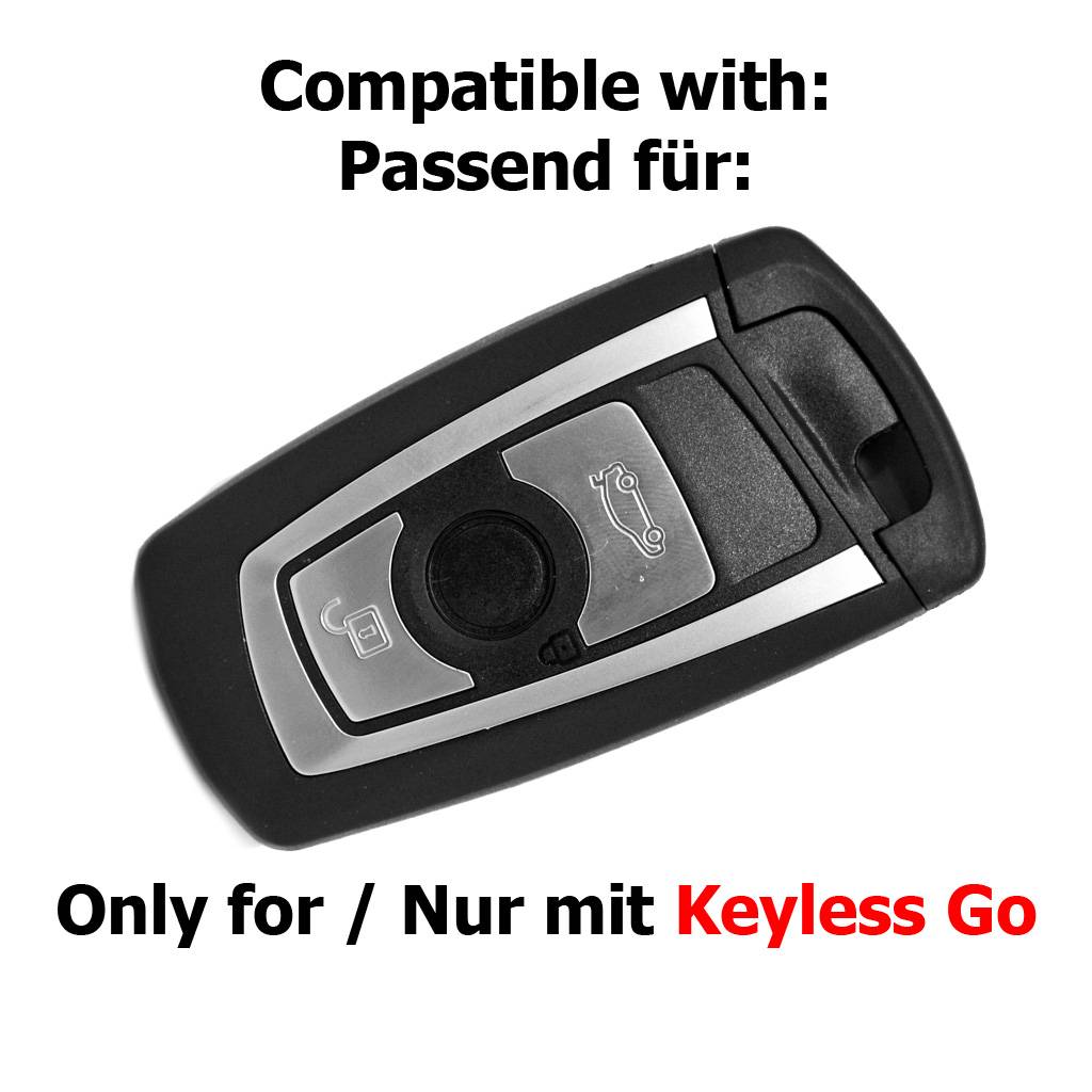 Auto Schlüssel Hülle Silikon Schutz Cover Rot kompatibel mit BMW F20 F13 F30 F31 F32 F33 F22 1er 2er 3er 4er F10 F25 F07 F11 3 Tasten KEYLESS SMARTK