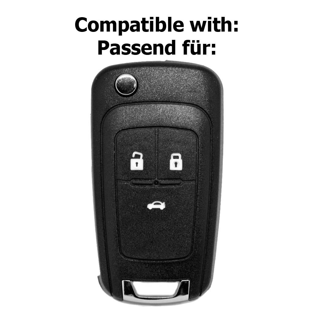 Auto Schlüssel Silikon Schutz Hülle Rosa kompatibel mit Opel Insignia Zafira Meriva ab 2008 Chevrolet Cruze Trax Matiz Aveo Spark 3 Tasten Klappschl