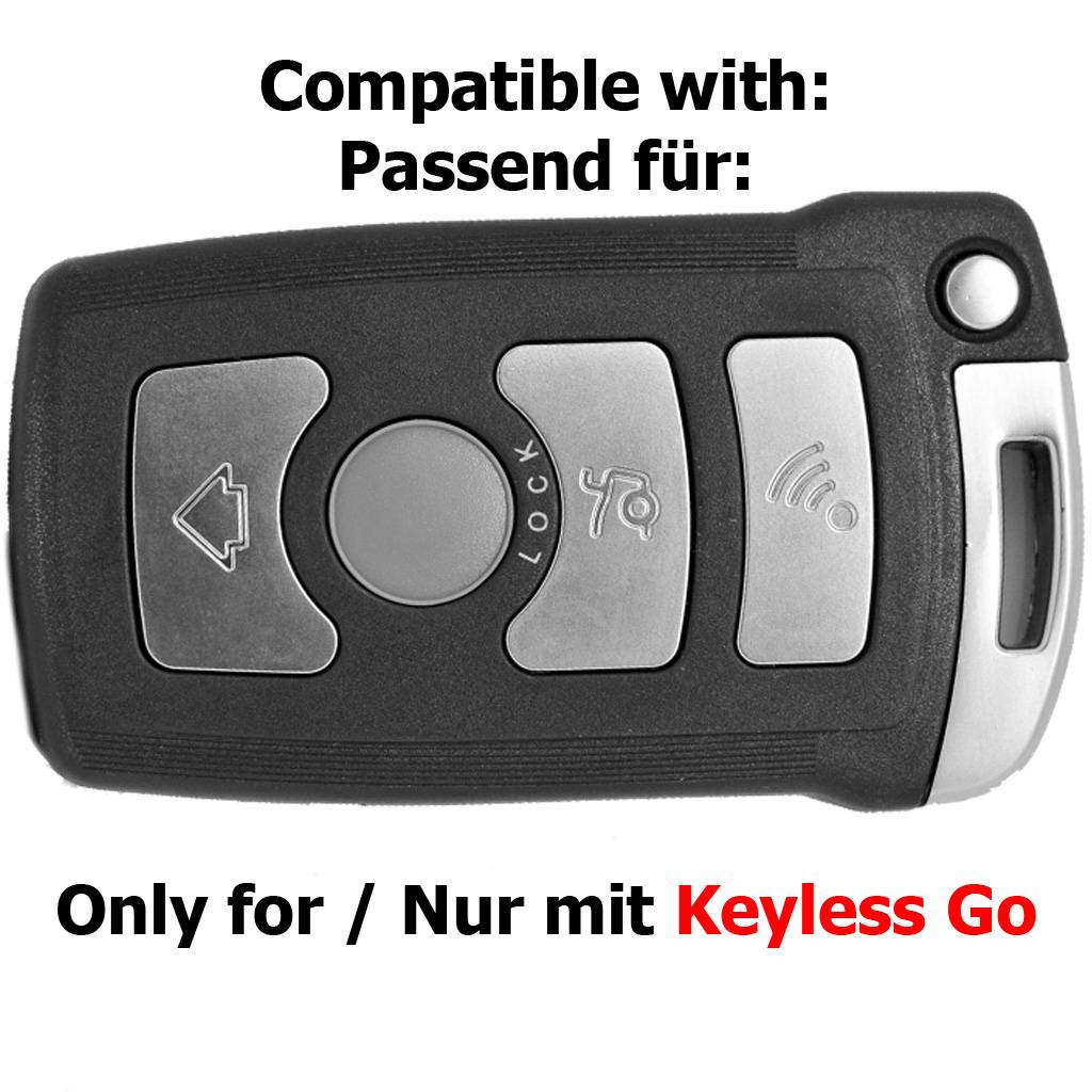 Auto Schlüssel Silikon Schutz Hülle Rot kompatibel mit BMW 7er E65 E66 01-05 4 Tasten KEYLESS SMARTKEY