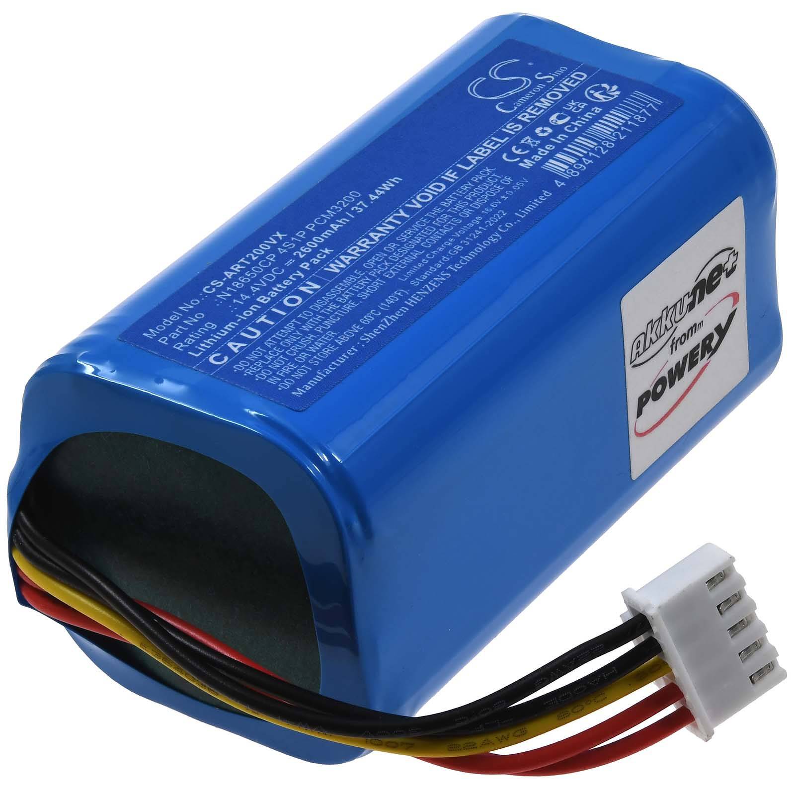 Powery Akku passend für Saugroboter Airrobo T20+ Typ 4S1P PCM3200, 14,4V, Li-Ion